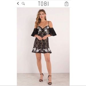 Black and white lace dress